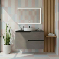 Mobilier cu blat pentru lavoar Fluminia, Bari 80, urban grey